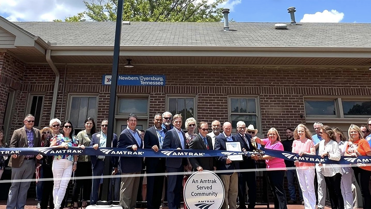 Amtrak recently held a ribbon-cutting ceremony to celebrate the completion of accessibility upgrades worth $3.5 million at the Newbern-Dyersburg Station in west Tennessee. (Amtrak Photograph)