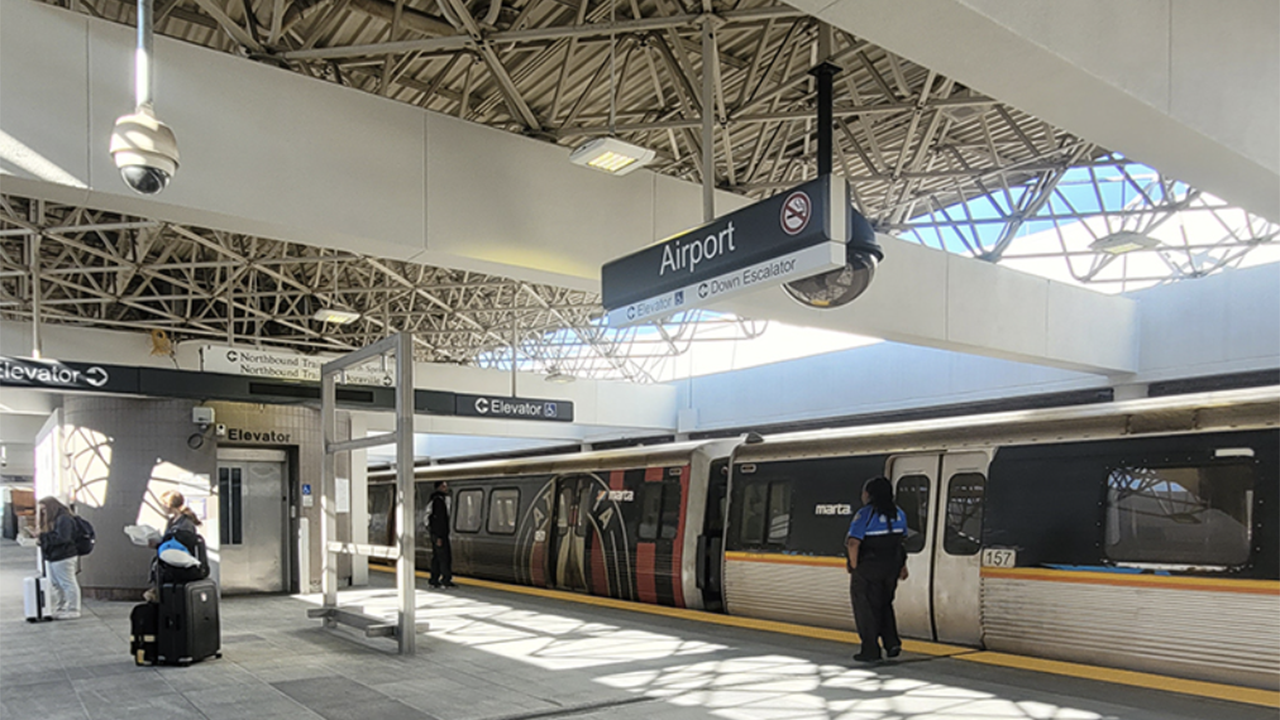 The six-week closure of MARTA’s Airport Station for concourse and platform renovations reduced overall construction time by 17 months. (MARTA Photograph)