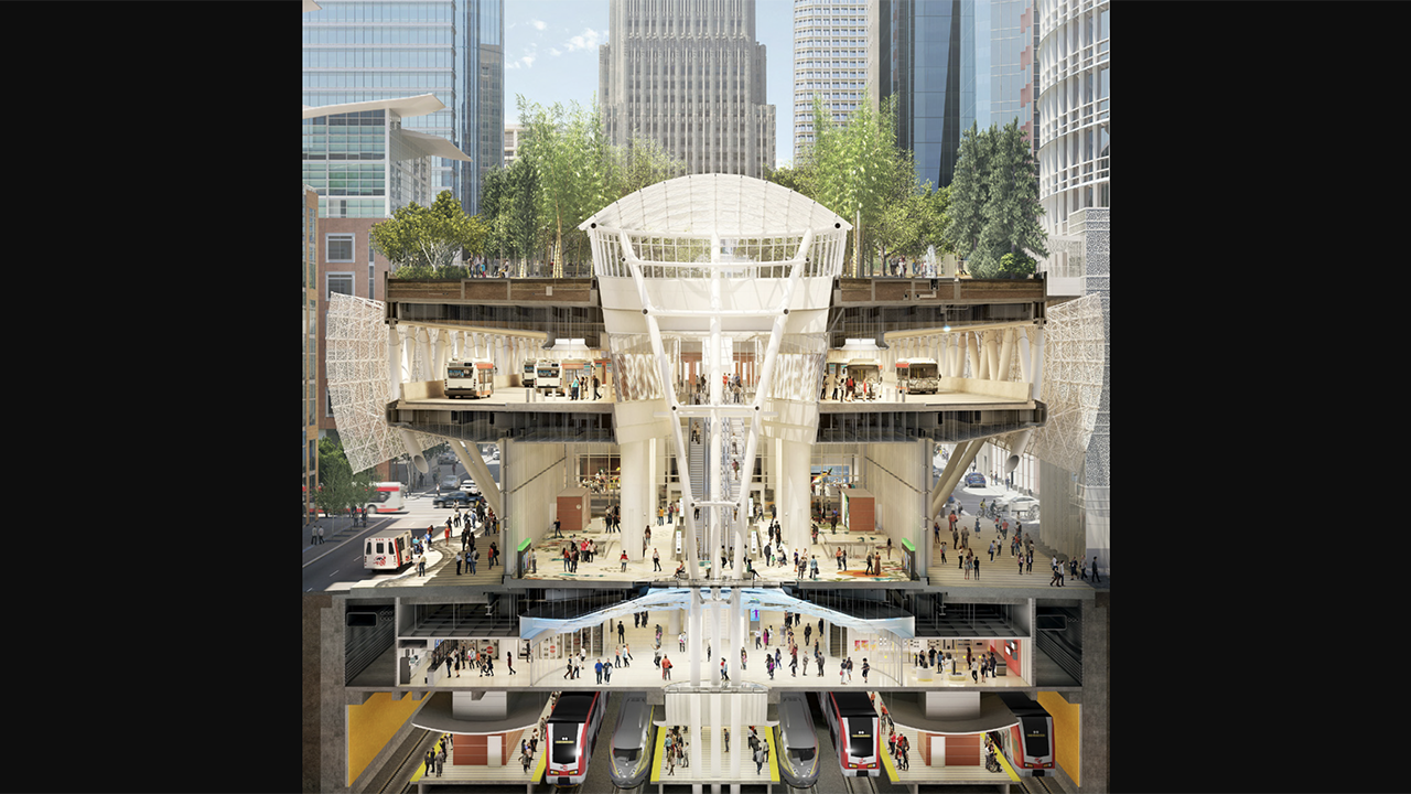 Transbay Joint Powers Authority is leading The Portal project, which is slated to bring Caltrain, and potentially the California High-Speed Rail Authority’s system, to San Francisco’s Salesforce Transit Center. (Transbay Joint Powers Authority Rendering)