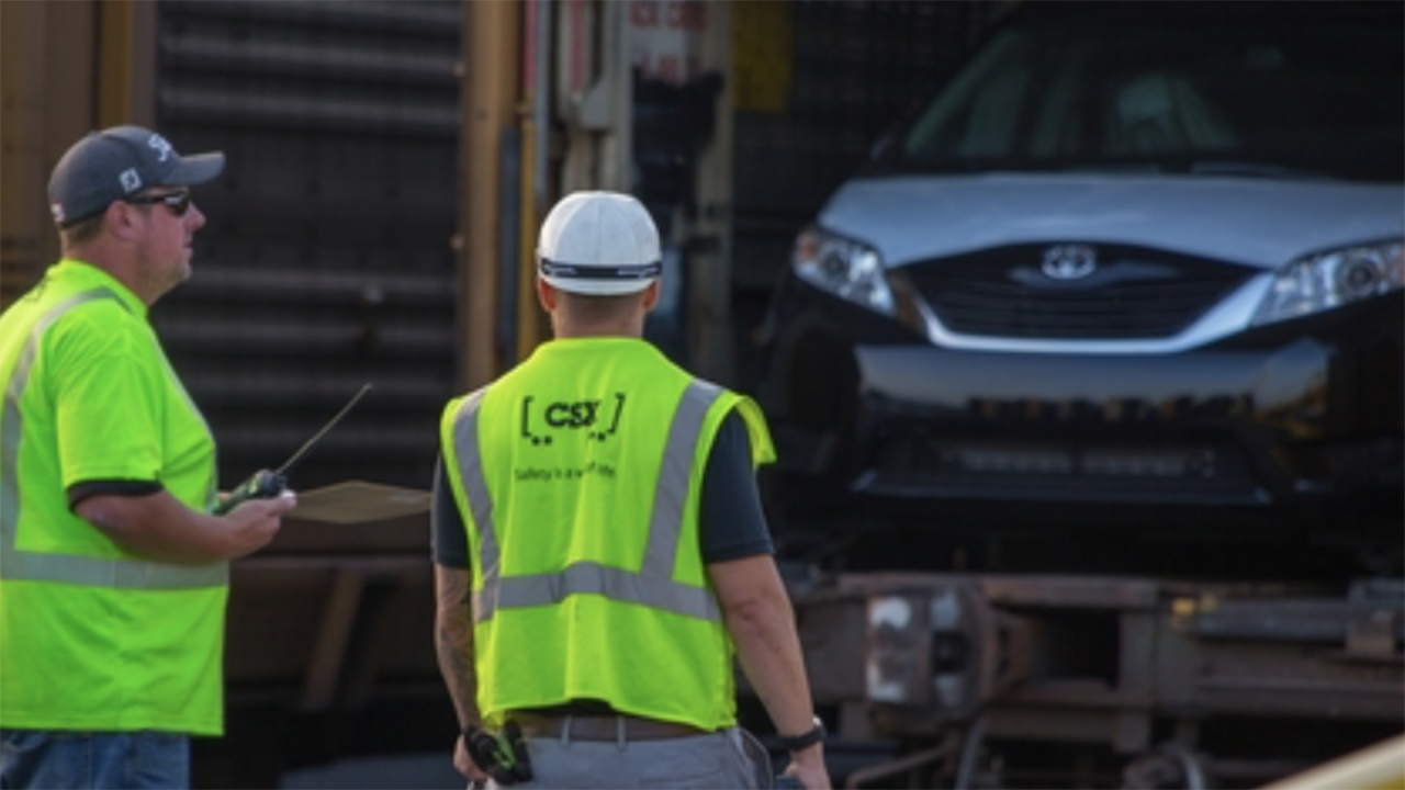 The automotive transload facilities operated by CSX Total Distribution Services Inc. earned high marks on two recent Destination Quality Reviews conducted by the Association of American Railroads. (CSX Photograph)