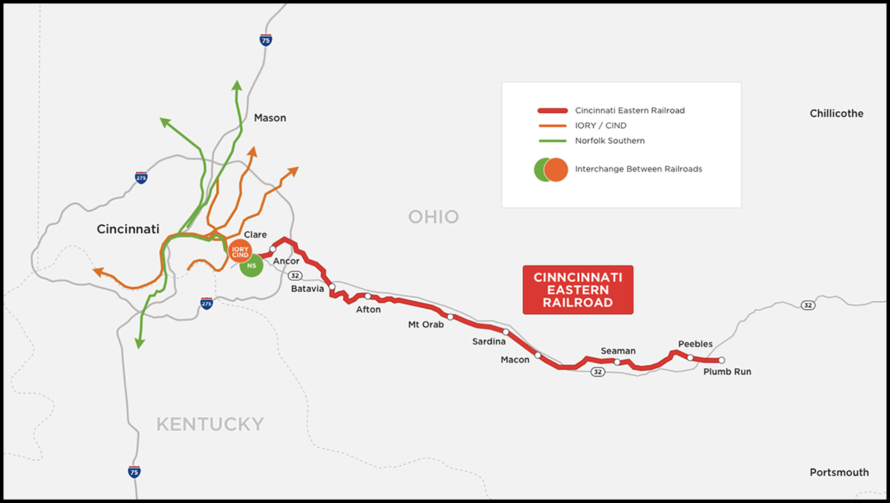 (Map Courtesy Cincinnati Eastern Railroad/CCET)