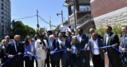 Metra, Union Pacific, state, and local officials cut the ribbon to officially open the new Peterson/Ridge Station in Chicago. (Metra Photograph)